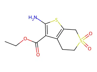 ethyl 2-amino-6,6-dioxo-4H,5H,7H-6lambda6-thieno[2,3-c]thiopyran-3-carboxylate structure