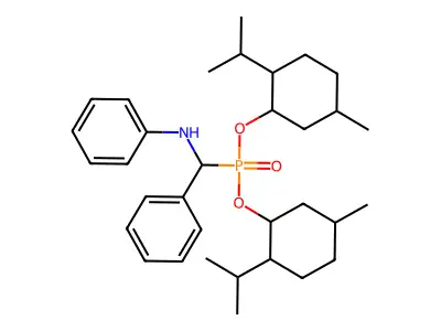 Bis[5-methyl-2-(propan-2-yl)cyclohexyl] [phenyl(phenylamino)methyl]phosphonate structure