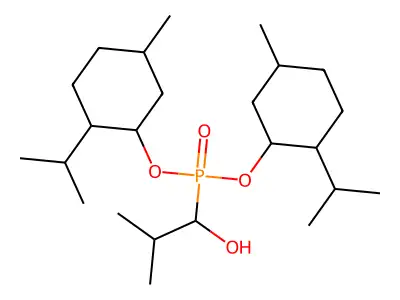 1-Bis[(5-methyl-2-propan-2-ylcyclohexyl)oxy]phosphoryl-2-methylpropan-1-ol structure
