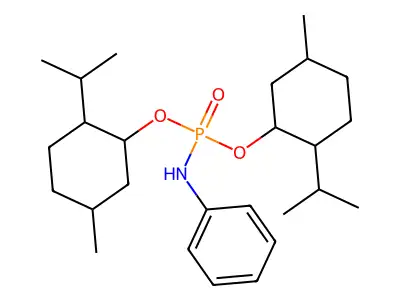 N-bis[(5-methyl-2-propan-2-ylcyclohexyl)oxy]phosphorylaniline structure