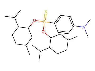 4-bis[(5-methyl-2-propan-2-ylcyclohexyl)oxy]phosphinothioyl-N,N-dimethylaniline structure