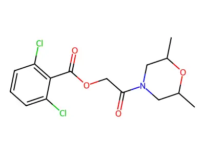 2-(2,6-Dimethylmorpholino)-2-oxoethyl 2,6-dichlorobenzoate structure