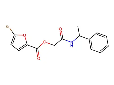[(1-Phenylethyl)carbamoyl]methyl 5-bromofuran-2-carboxylate structure