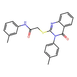 N-(3-methylphenyl)-2-{[3-(4-methylphenyl)-4-oxo-3,4-dihydroquinazolin-2-yl]sulfanyl}acetamide structure