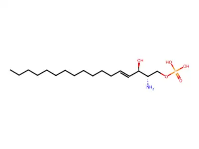 (2S,3R,4E)-2-aminoheptadec-4-ene-1,3-diol-1-phosphate structure