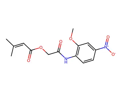 [2-(2-Methoxy-4-nitroanilino)-2-oxoethyl] 3-methylbut-2-enoate structure