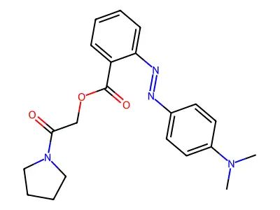 2-[4-(Dimethylamino)phenyl]azobenzoic acid (2-keto-2-pyrrolidino-ethyl) ester structure