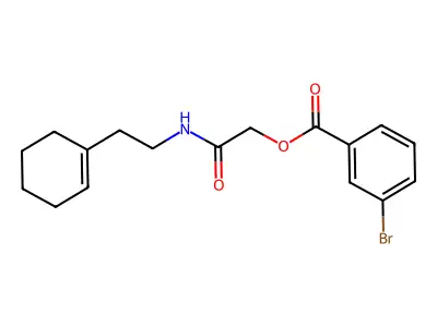 [2-[2-(Cyclohexen-1-yl)ethylamino]-2-oxoethyl] 3-bromobenzoate structure