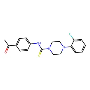 N-(4-acetylphenyl)-4-(2-fluorophenyl)piperazine-1-carbothioamide structure