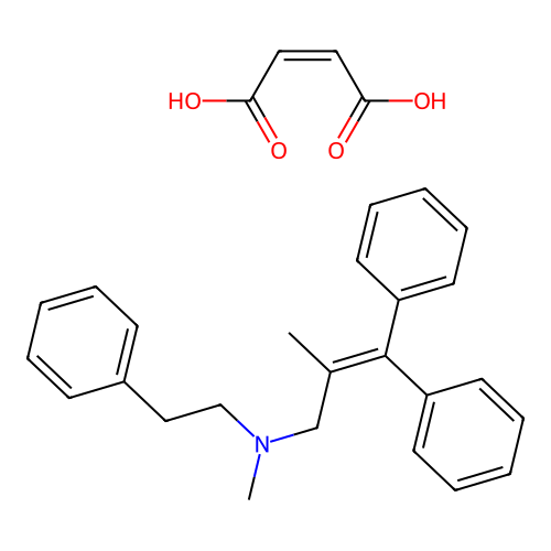 Phenethylamine, N-methyl-N-(2-methyl-3,3-diphenylallyl)-, maleate (1:1) structure