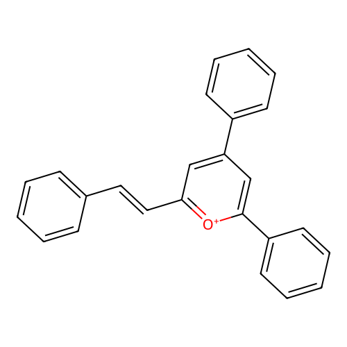 2,4-Diphenyl-6-(2-phenylethenyl)pyrylium structure
