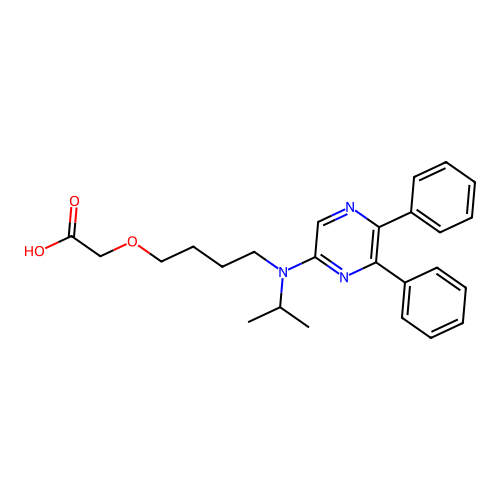 2-(4-((5,6-Diphenyl-2-pyrazinyl)(1-methylethyl)amino)butoxy)acetic acid structure