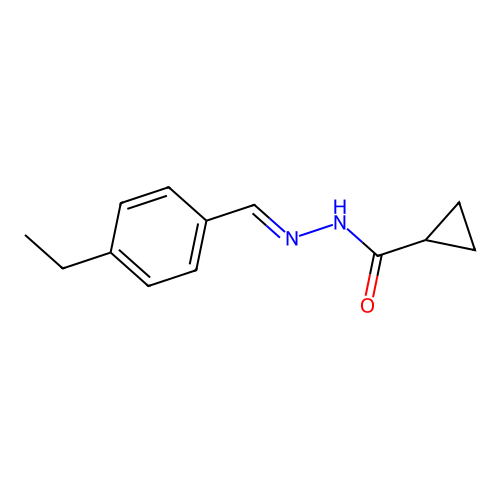 N-[(4-ethylphenyl)methylideneamino]cyclopropanecarboxamide structure