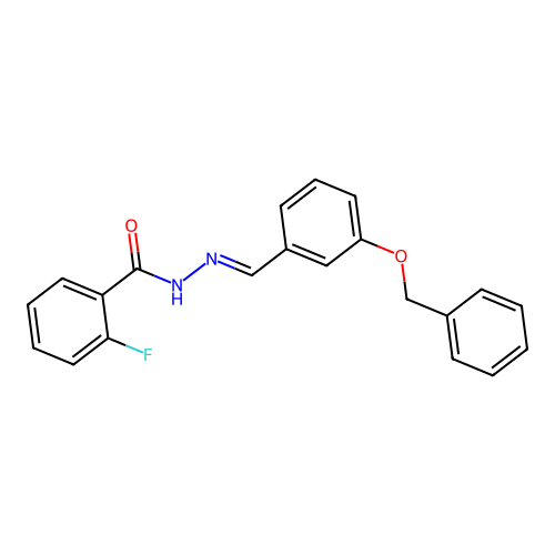 2-fluoro-N-[(3-phenylmethoxyphenyl)methylideneamino]benzamide structure