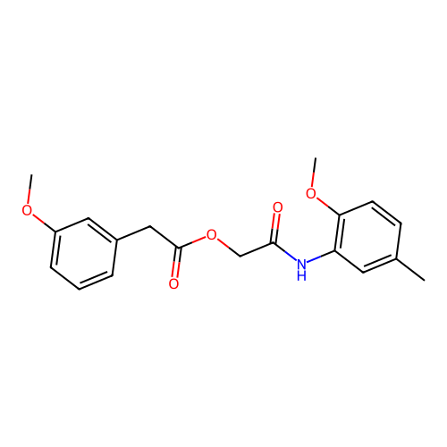 2-[(2-Methoxy-5-methylphenyl)amino]-2-oxoethyl (3-methoxyphenyl)acetate structure