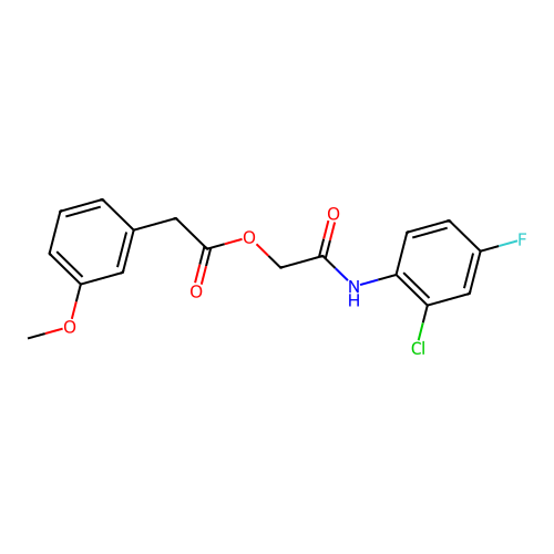 2-[(2-Chloro-4-fluorophenyl)amino]-2-oxoethyl (3-methoxyphenyl)acetate structure