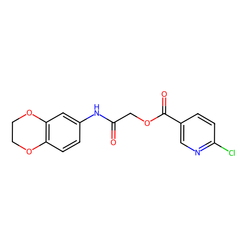 [2-(2,3-dihydro-1,4-benzodioxin-6-ylamino)-2-oxoethyl] 6-chloropyridine-3-carboxylate structure