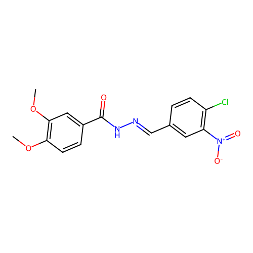 N-[(4-chloro-3-nitrophenyl)methylideneamino]-3,4-dimethoxybenzamide structure
