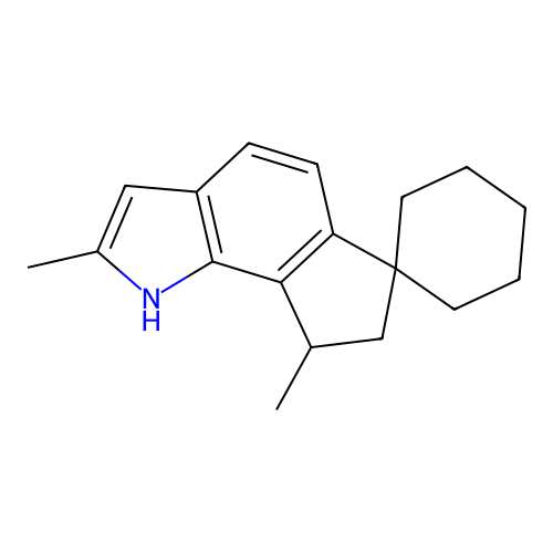 2',8'-Dimethyl-7',8'-dihydro-1'H-spiro[cyclohexane-1,6'-cyclopenta[G]indole] structure