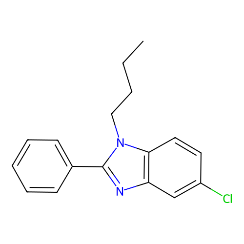 1-Butyl-5-chloro-2-phenylbenzimidazole structure