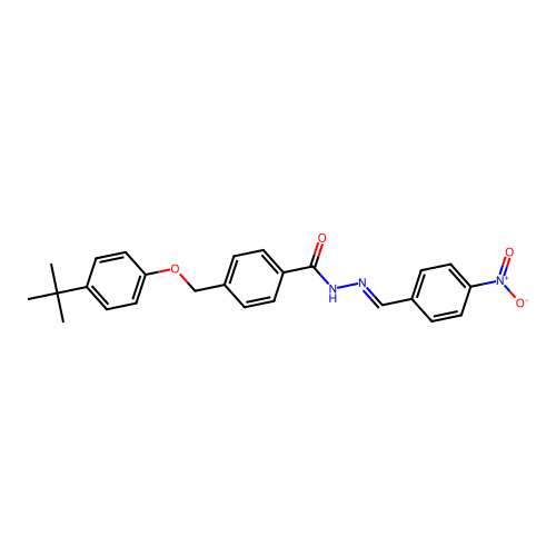 4-[(4-tert-butylphenoxy)methyl]-N'-{4-nitrobenzylidene}benzohydrazide structure
