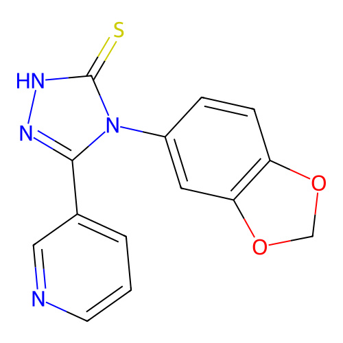 4-(1,3-benzodioxol-5-yl)-5-(pyridin-3-yl)-4H-1,2,4-triazole-3-thiol structure