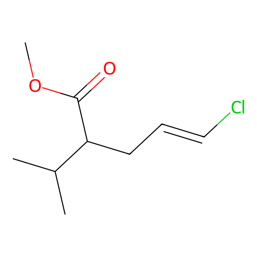 methyl (4E)-5-chloro-2-(propan-2-yl)pent-4-enoate structure