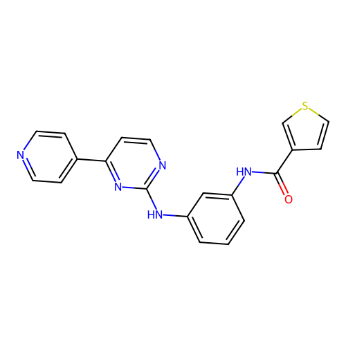 N-[3-[(4-pyridin-4-ylpyrimidin-2-yl)amino]phenyl]thiophene-3-carboxamide structure