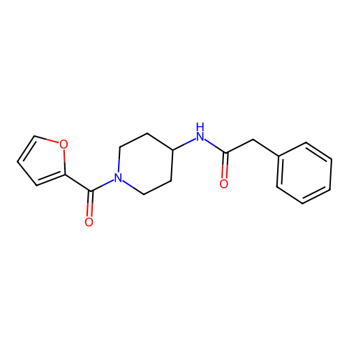 N-[1-(furan-2-carbonyl)piperidin-4-yl]-2-phenylacetamide structure