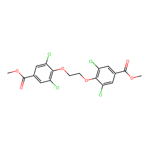 Dimethyl 4,4'-(1,2-ethanediylbis(oxy))bis(3,5-dichlorobenzoate) structure