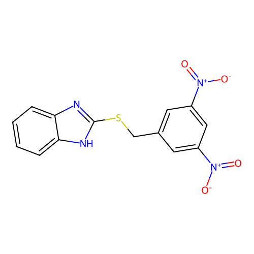 2-{[(3,5-dinitrophenyl)methyl]sulfanyl}-1H-1,3-benzodiazole structure
