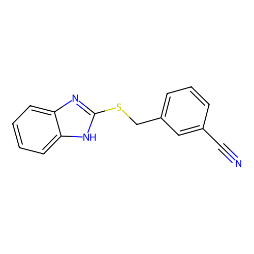 3-(1H-benzimidazol-2-ylsulfanylmethyl)benzonitrile structure