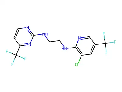 N-[3-chloro-5-(trifluoromethyl)pyridin-2-yl]-N'-[4-(trifluoromethyl)pyrimidin-2-yl]ethane-1,2-diamine structure