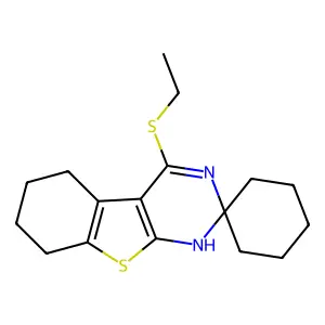 4-ethylsulfanylspiro[5,6,7,8-tetrahydro-1H-[1]benzothiolo[2,3-d]pyrimidine-2,1'-cyclohexane] structure