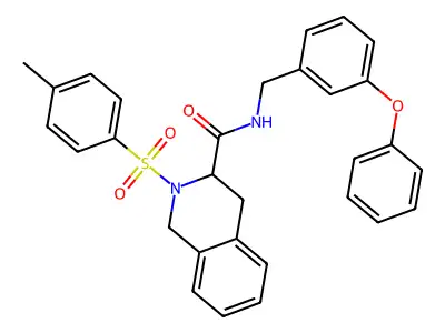 2-[(4-methylphenyl)sulfonyl]-N-(3-phenoxybenzyl)-1,2,3,4-tetrahydroisoquinoline-3-carboxamide structure