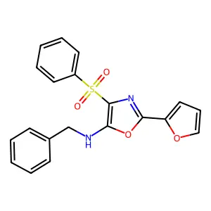 4-(benzenesulfonyl)-N-benzyl-2-(furan-2-yl)-1,3-oxazol-5-amine structure