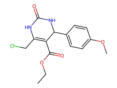 ethyl 6-(chloromethyl)-4-(4-methoxyphenyl)-2-oxo-1,2,3,4-tetrahydropyrimidine-5-carboxylate structure
