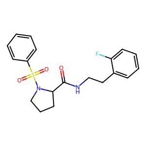 1-(benzenesulfonyl)-N-[2-(2-fluorophenyl)ethyl]pyrrolidine-2-carboxamide structure