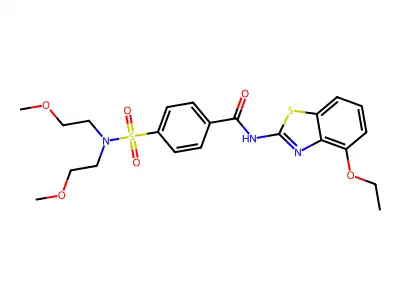 4-[bis(2-methoxyethyl)sulfamoyl]-N-(4-ethoxy-1,3-benzothiazol-2-yl)benzamide structure
