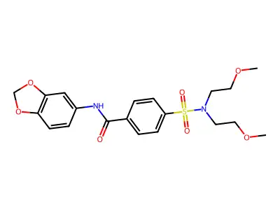 N-(1,3-benzodioxol-5-yl)-4-[bis(2-methoxyethyl)sulfamoyl]benzamide structure