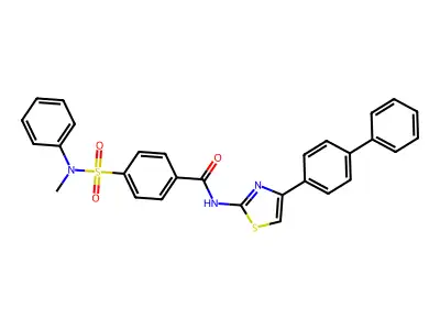 4-[methyl(phenyl)sulfamoyl]-N-[4-(4-phenylphenyl)-1,3-thiazol-2-yl]benzamide structure