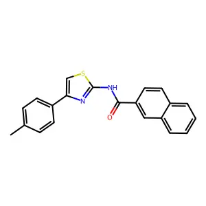 N-[4-(4-methylphenyl)-1,3-thiazol-2-yl]naphthalene-2-carboxamide structure