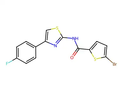 5-bromo-N-[4-(4-fluorophenyl)-1,3-thiazol-2-yl]thiophene-2-carboxamide structure