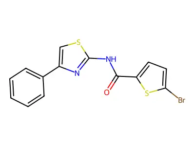 5-bromo-N-(4-phenyl-1,3-thiazol-2-yl)thiophene-2-carboxamide structure