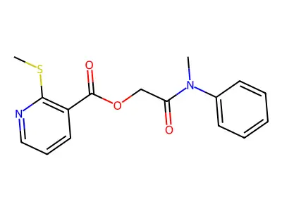 2-(Methyl(phenyl)amino)-2-oxoethyl 2-(methylthio)nicotinate structure