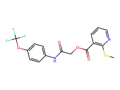 [2-oxo-2-[4-(trifluoromethoxy)anilino]ethyl] 2-methylsulfanylpyridine-3-carboxylate structure