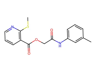 [2-(3-Methylanilino)-2-oxoethyl] 2-methylsulfanylpyridine-3-carboxylate structure
