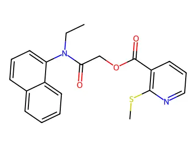 2-(Ethyl(naphthalen-1-yl)amino)-2-oxoethyl 2-(methylthio)nicotinate structure