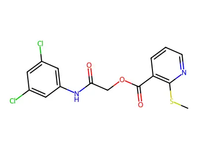 2-((3,5-Dichlorophenyl)amino)-2-oxoethyl 2-(methylthio)nicotinate structure