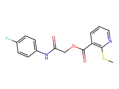2-((4-Fluorophenyl)amino)-2-oxoethyl 2-(methylthio)nicotinate structure